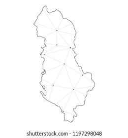 A Country Shape Illustration of Albania