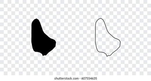 A Country Shape Illustration of Barbados