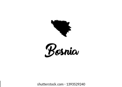 A Country Shape Illustration of Bosnia