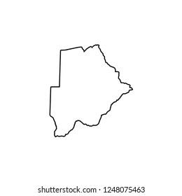 A Country Shape Illustration of Botswana