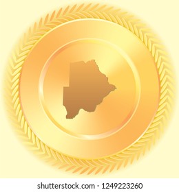 A Country Shape Illustration of Botswana