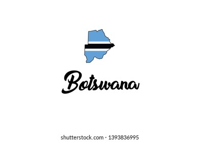 A Country Shape Illustration of Botswana