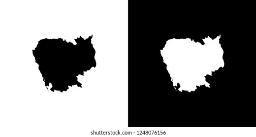 A Country Shape Illustration of Cambodia