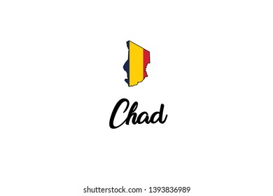 A Country Shape Illustration of Chad