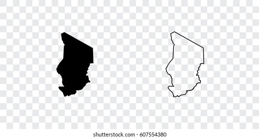 A Country Shape Illustration of Chad