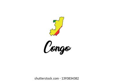 A Country Shape Illustration of Congo