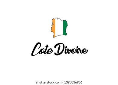 A Country Shape Illustration of Cote Divoire