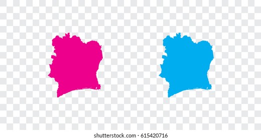 A Country Shape Illustration of Cote Divoire
