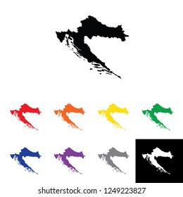 A Country Shape Illustration of Croatia