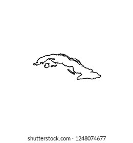A Country Shape Illustration of Cuba