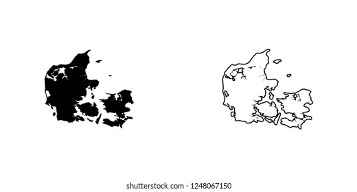 A Country Shape Illustration of Denmark Denmark