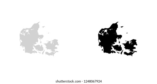 A Country Shape Illustration of Denmark
