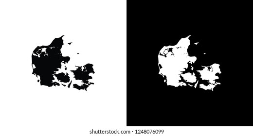 A Country Shape Illustration of Denmark