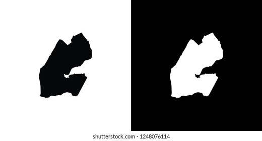 A Country Shape Illustration of Djibouti