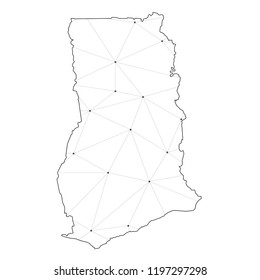 A Country Shape Illustration of Ghana