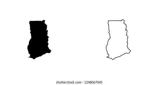 A Country Shape Illustration of Ghana Ghana