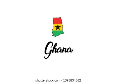 A Country Shape Illustration of Ghana