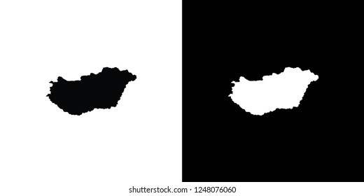 A Country Shape Illustration of Hungary