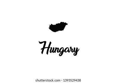 A Country Shape Illustration of Hungary