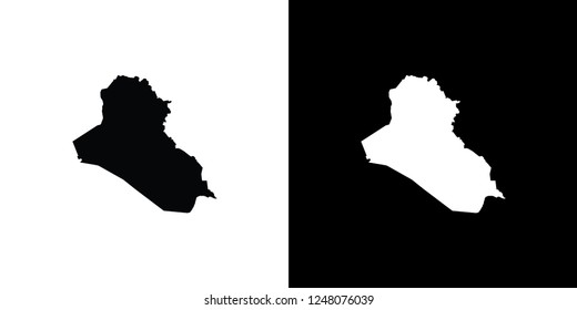 A Country Shape Illustration of Iraq