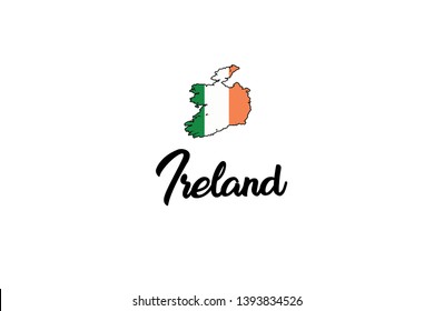 A Country Shape Illustration of Ireland