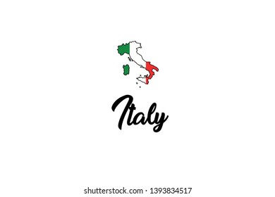 A Country Shape Illustration of Italy