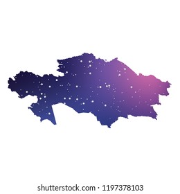 A Country Shape Illustration of Kazakhstan