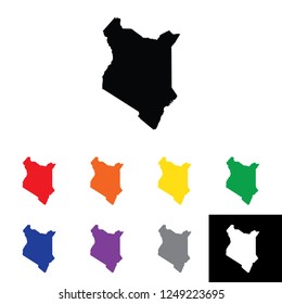 A Country Shape Illustration of Kenya