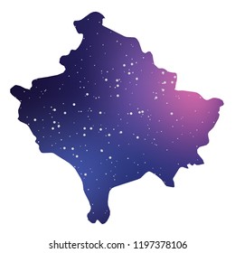 A Country Shape Illustration of Kosovo