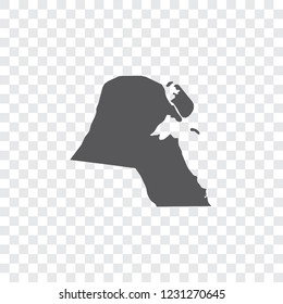 A Country Shape Illustration of Kuwait