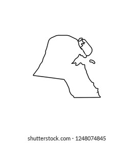 A Country Shape Illustration of Kuwait