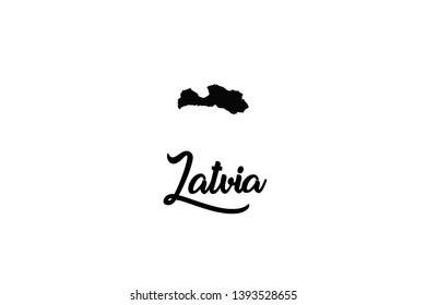 A Country Shape Illustration of Latvia