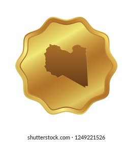 A Country Shape Illustration of Libya