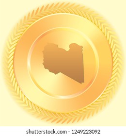A Country Shape Illustration of Libya