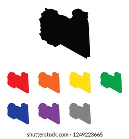 A Country Shape Illustration of Libya