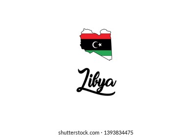 A Country Shape Illustration of Libya