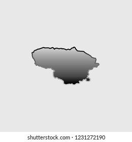 A Country Shape Illustration of Lithuania