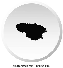 A Country Shape Illustration of Lithuania