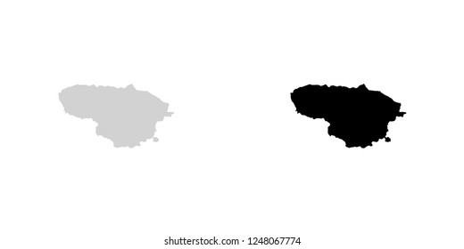 A Country Shape Illustration of Lithuania