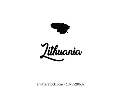 A Country Shape Illustration of Lithuania