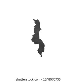 A Country Shape Illustration of Malawi