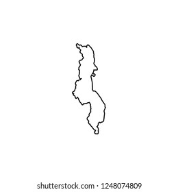 A Country Shape Illustration of Malawi