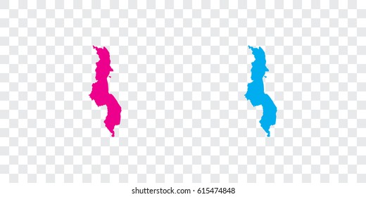 A Country Shape Illustration of Malawi