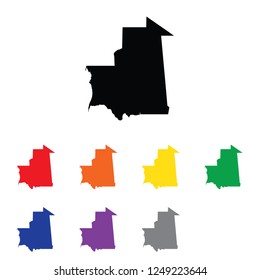 A Country Shape Illustration of Mauritania