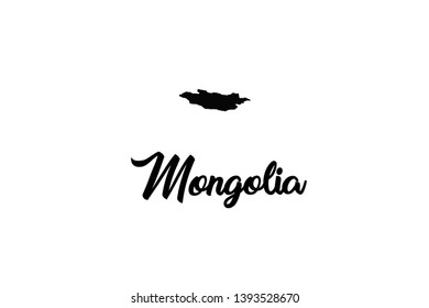 A Country Shape Illustration of Mongolia