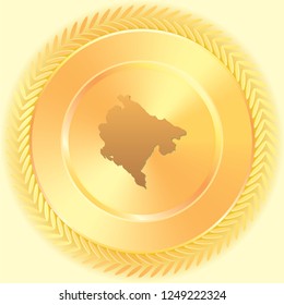 A Country Shape Illustration of Montenegro