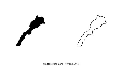 A Country Shape Illustration of Morocco Morocco