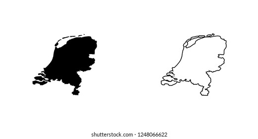 A Country Shape Illustration of Netherlands Netherlands