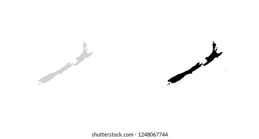 A Country Shape Illustration of New Zealand