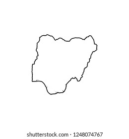 A Country Shape Illustration of Nigeria